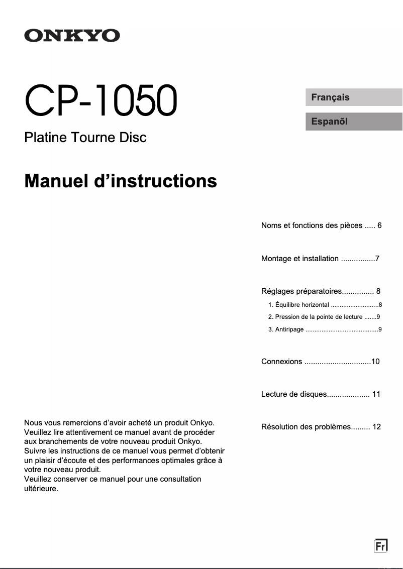First page image of the manual for CP-1050