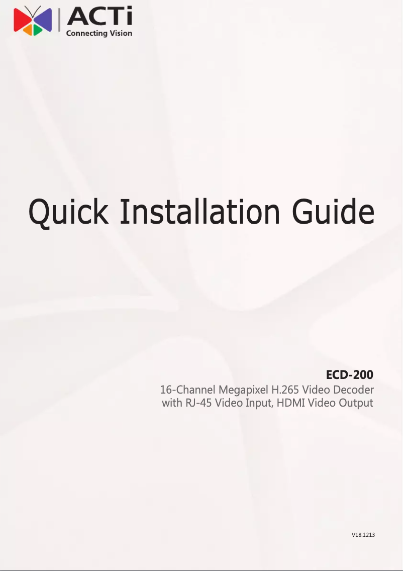 First page image of the manual for ECD-200