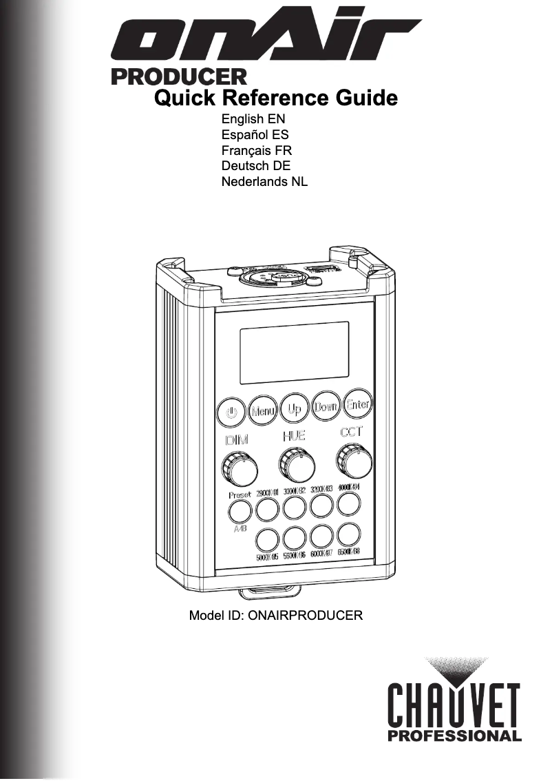Page 1 of the manual Quick Start Guide Chauvet OnAir Producer