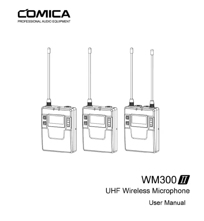 Page 1 of the manual User Manual Comica WM300II