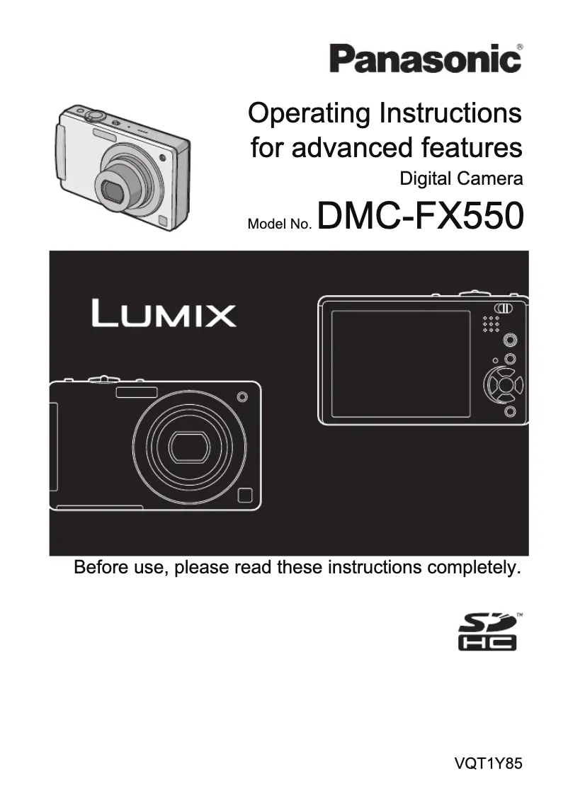 Page 1 of the manual User Manual Panasonic Lumix DMC-FX550
