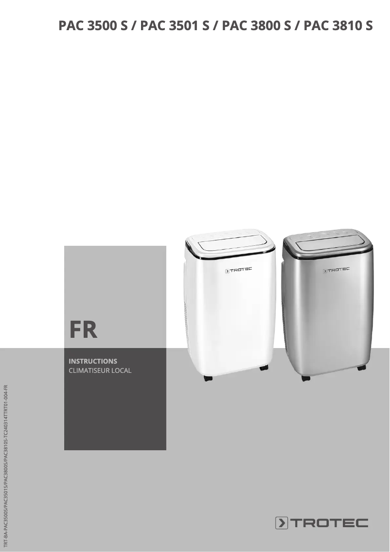 First page image of the manual for PAC 3500 S