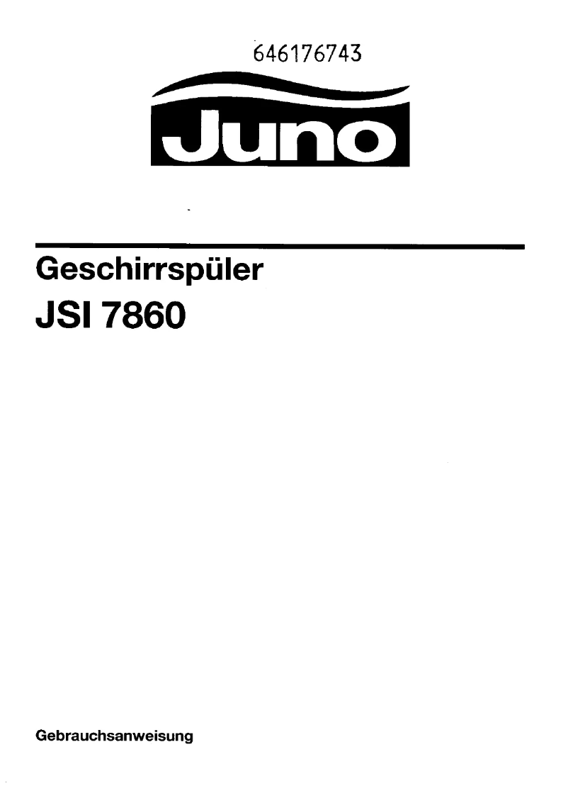 Page 1 of the manual User Manual Juno JSI7860W