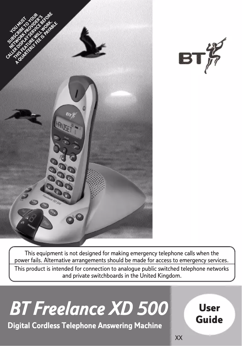 First page image of the manual for Freelance XD500