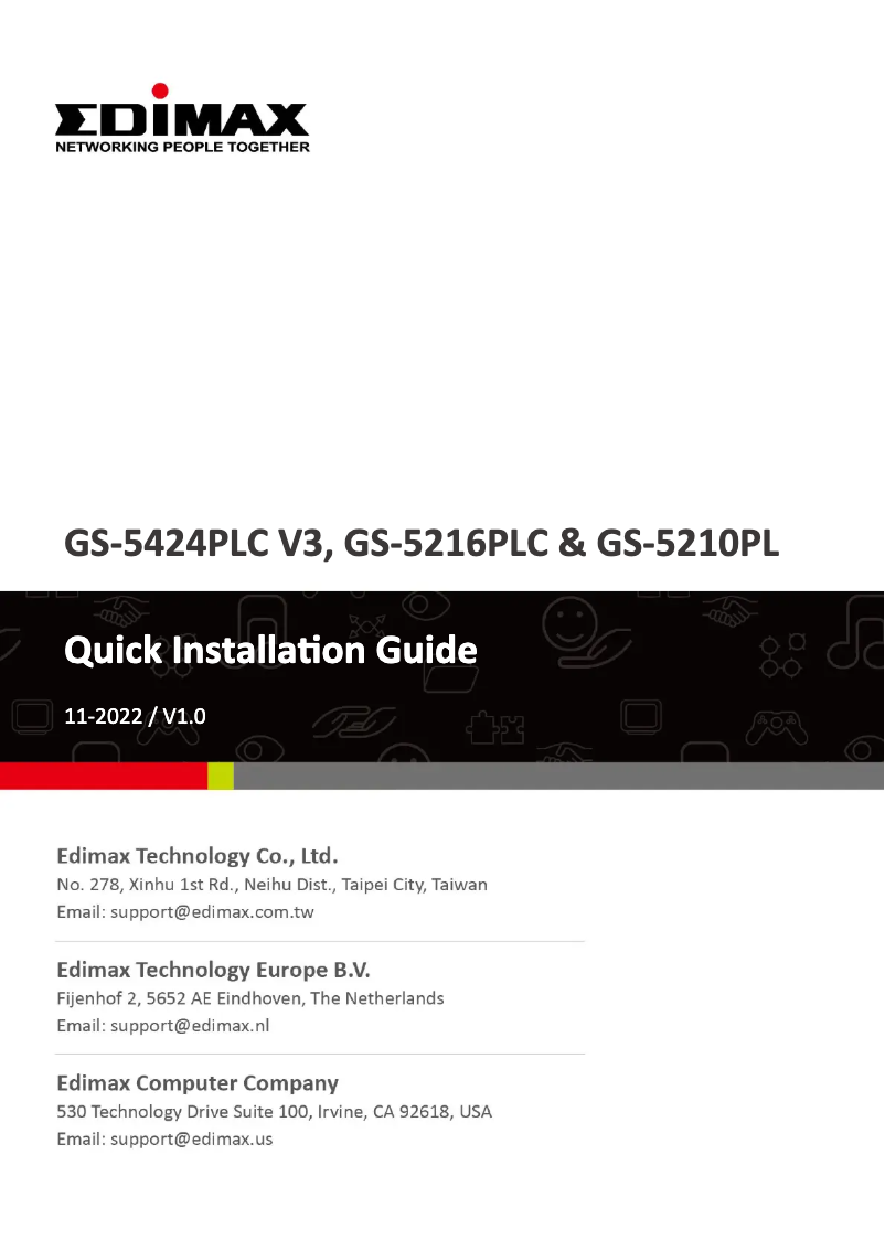 Page 1 of the manual User Manual Edimax GS-5424PLC V3