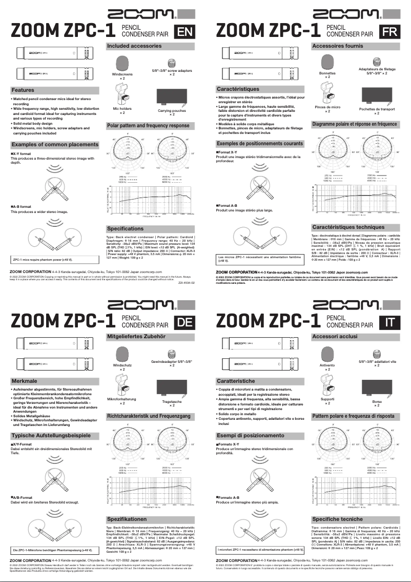 First page image of the manual for ZPC-1