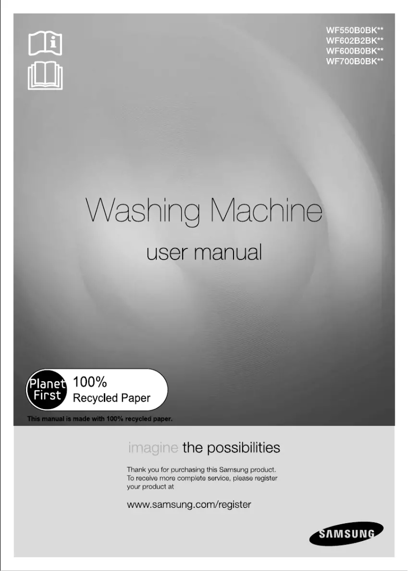 Page 1 of the manual User Manual Samsung WF550B0BKWQ