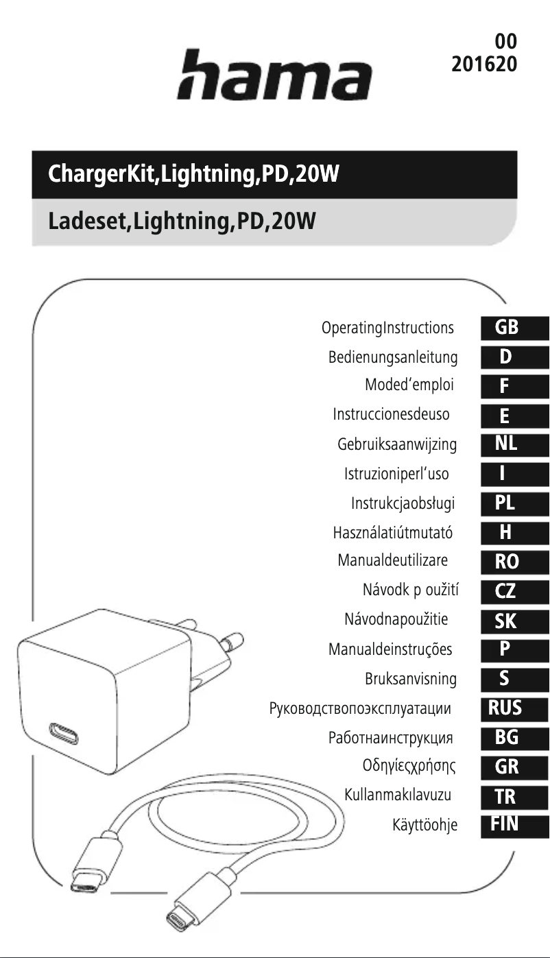 Page 1 of the manual User Manual Hama 201620