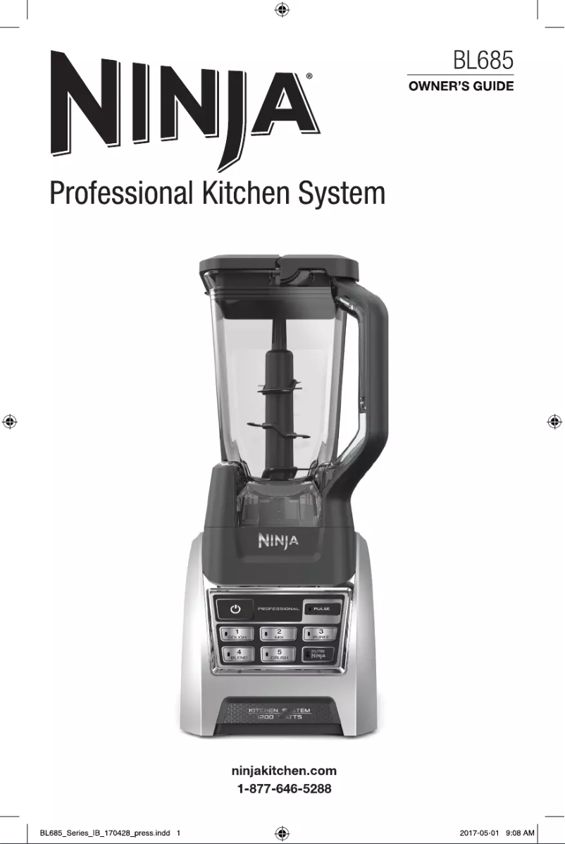 Page 1 of the manual User Manual Ninja BL685