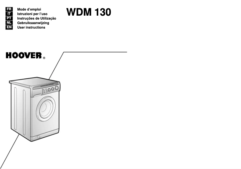Page 1 of the manual User Manual Hoover WDM 130 11