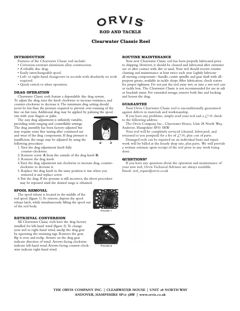 First page image of the manual for Classic Clearwater IV
