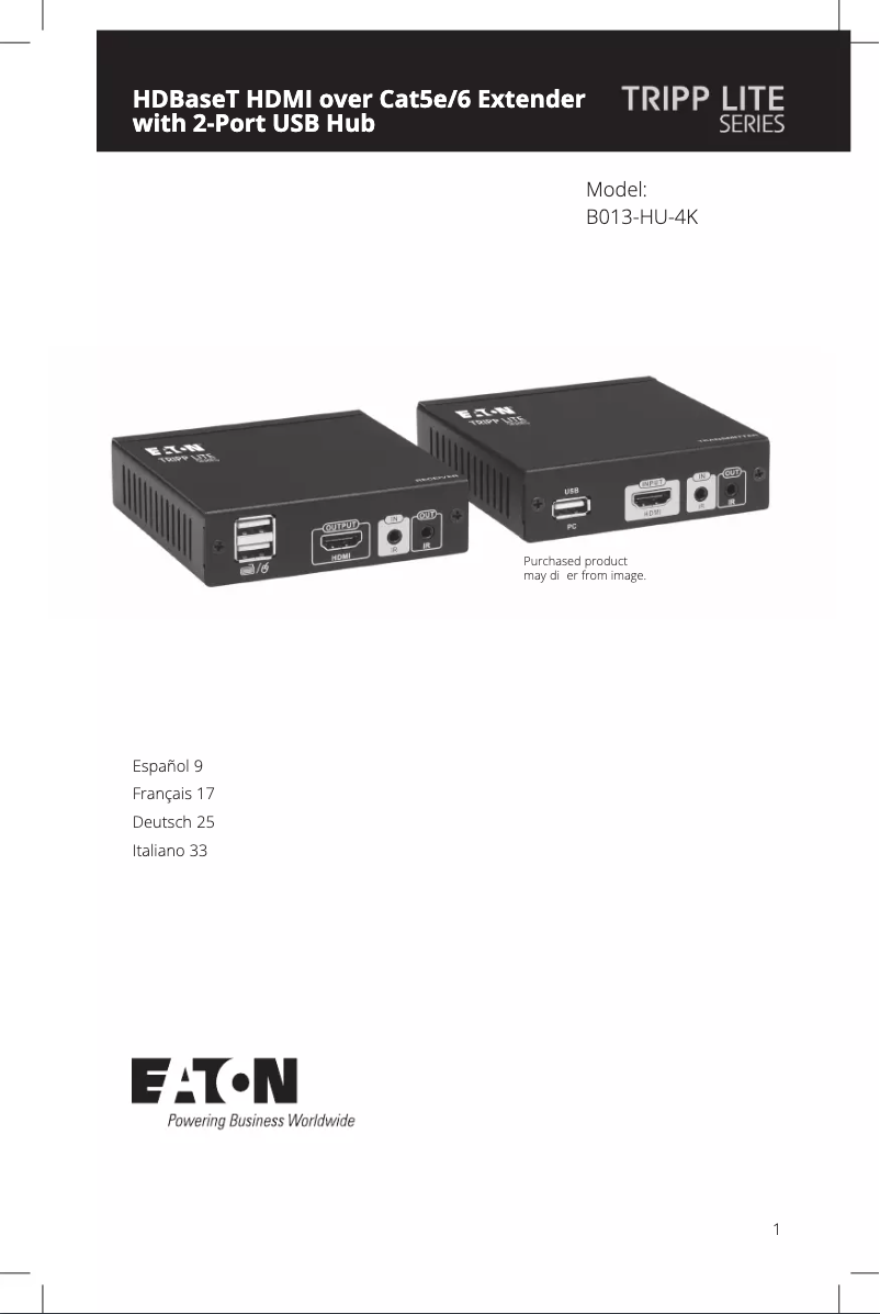 First page image of the manual for B013-HU-4K