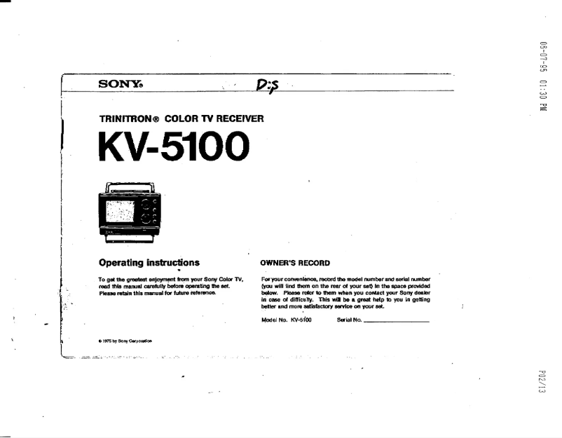Page 1 of the manual User Manual Sony KV-5100