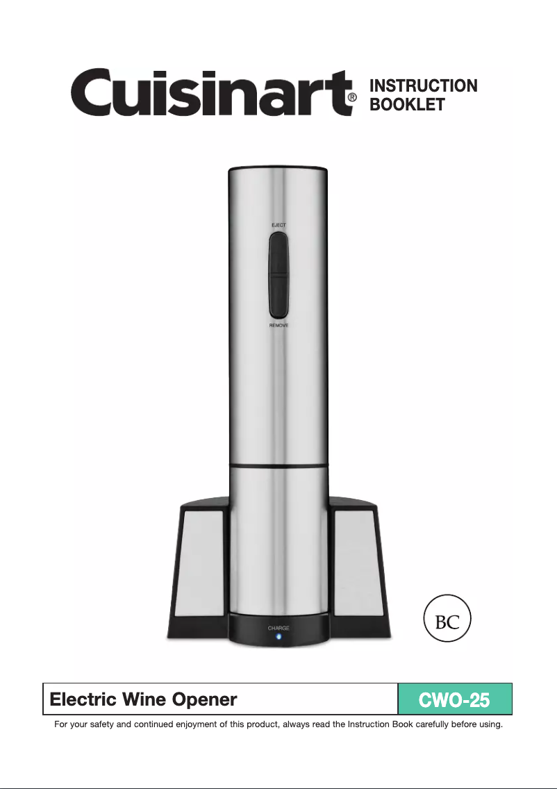 Page 1 of the manual User Manual Cuisinart CWO-25