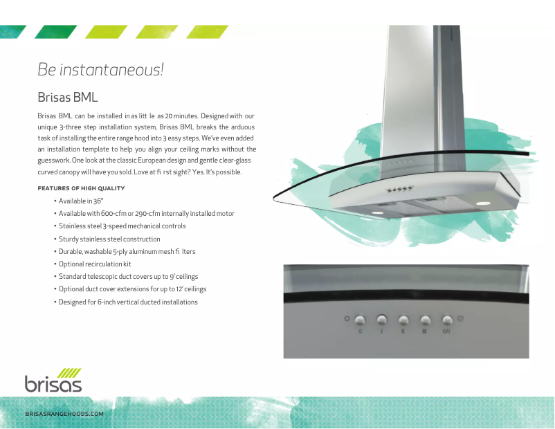 First page image of the manual for BMLE36AG