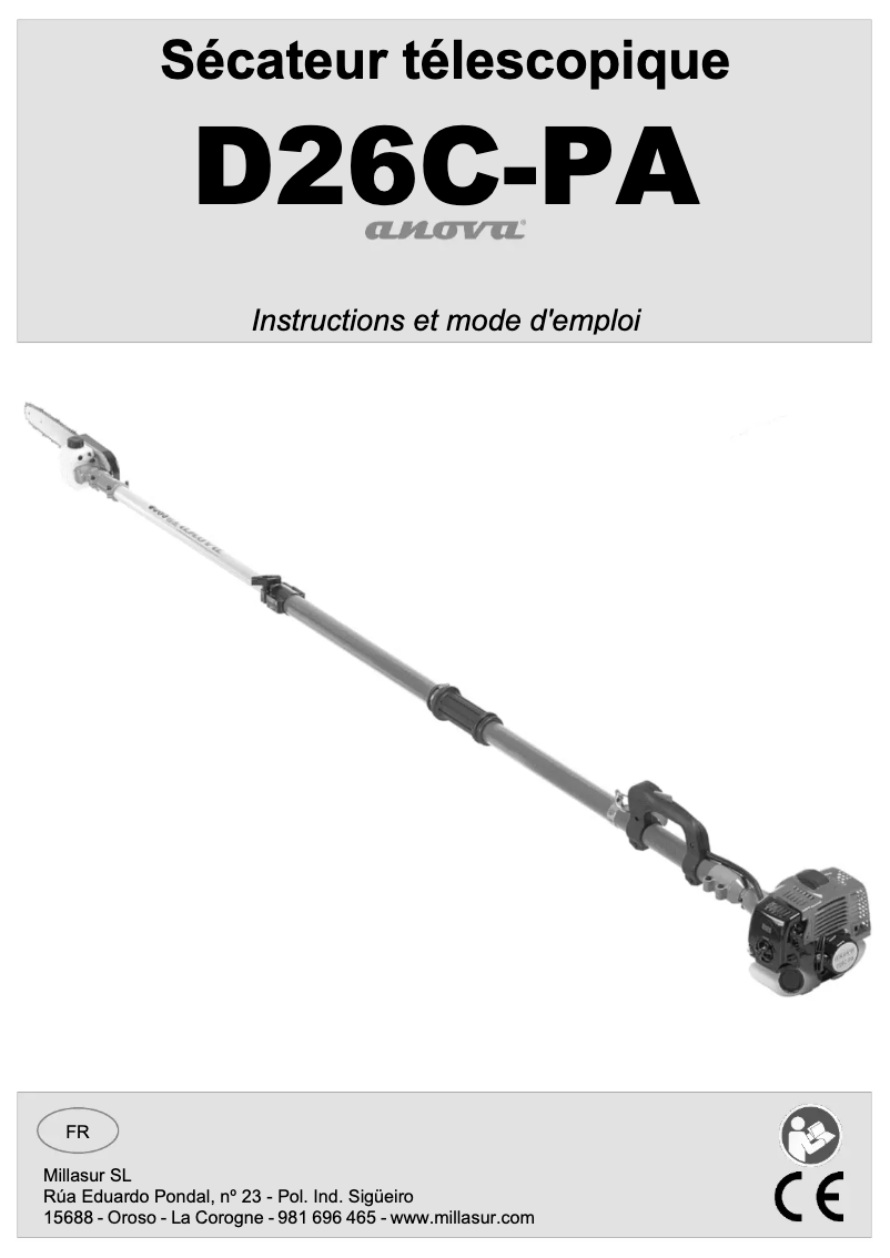 Page 1 of the manual User Manual Anova D26C-PA