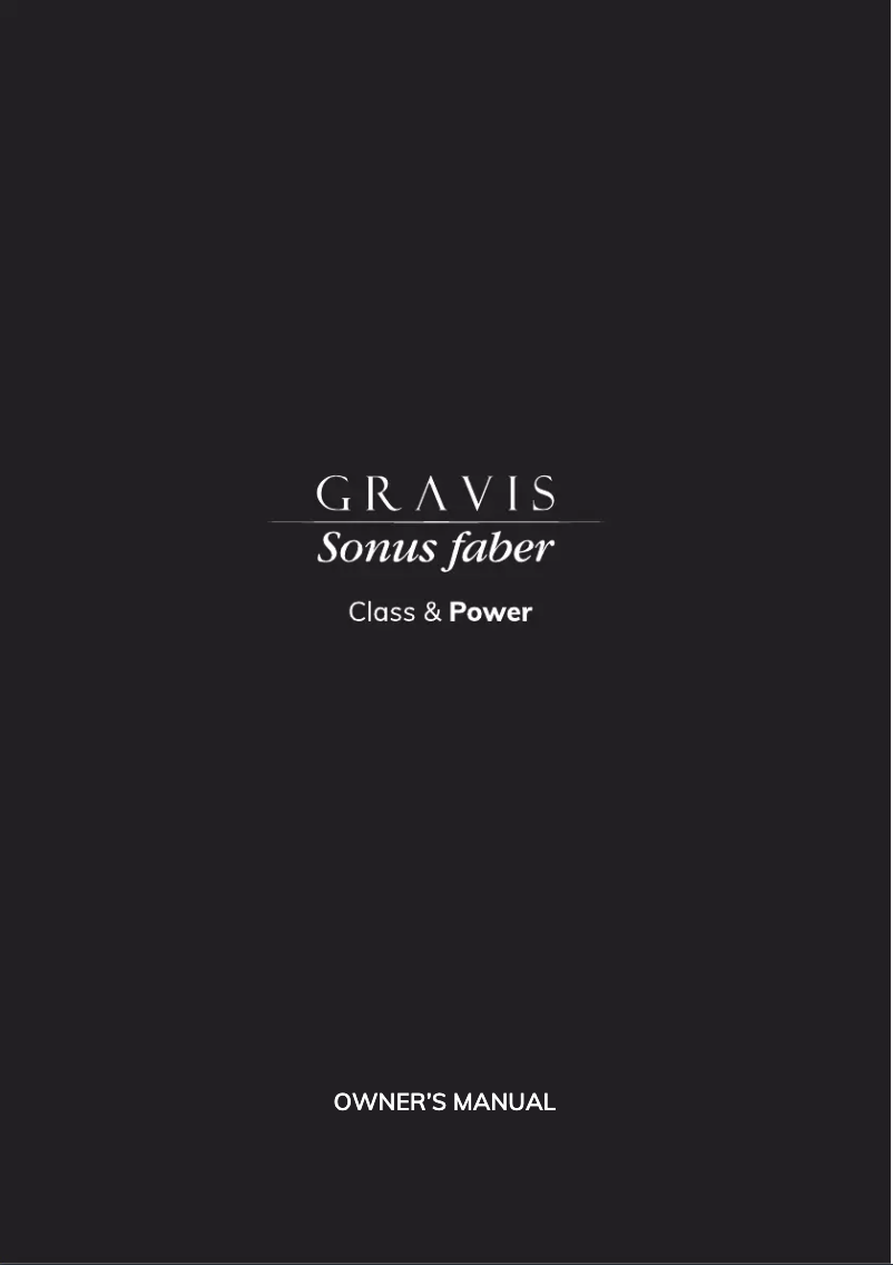 Page 1 of the manual User Manual Sonus Faber Gravis V