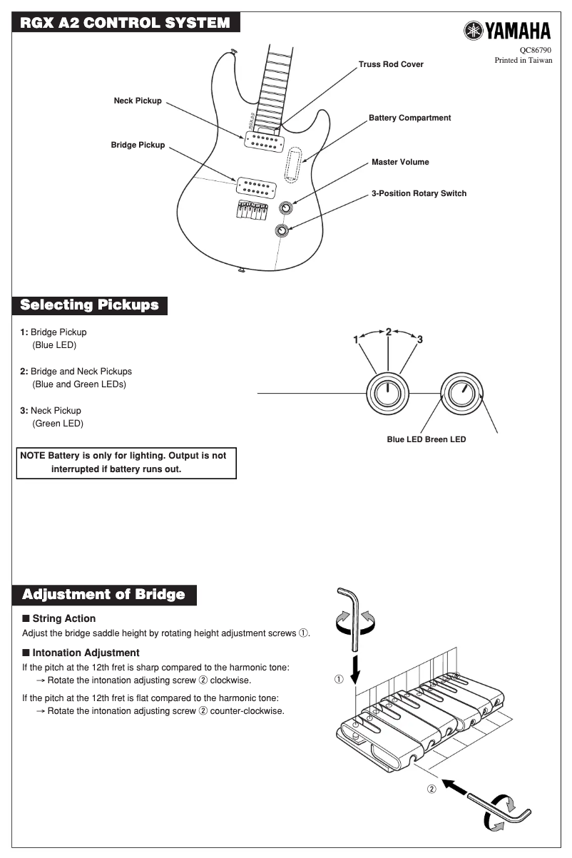 Page 1 of the manual User Manual Yamaha RGXA2