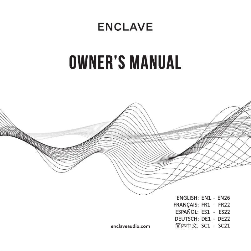 Page 1 of the manual User Manual Enclave CineHome II