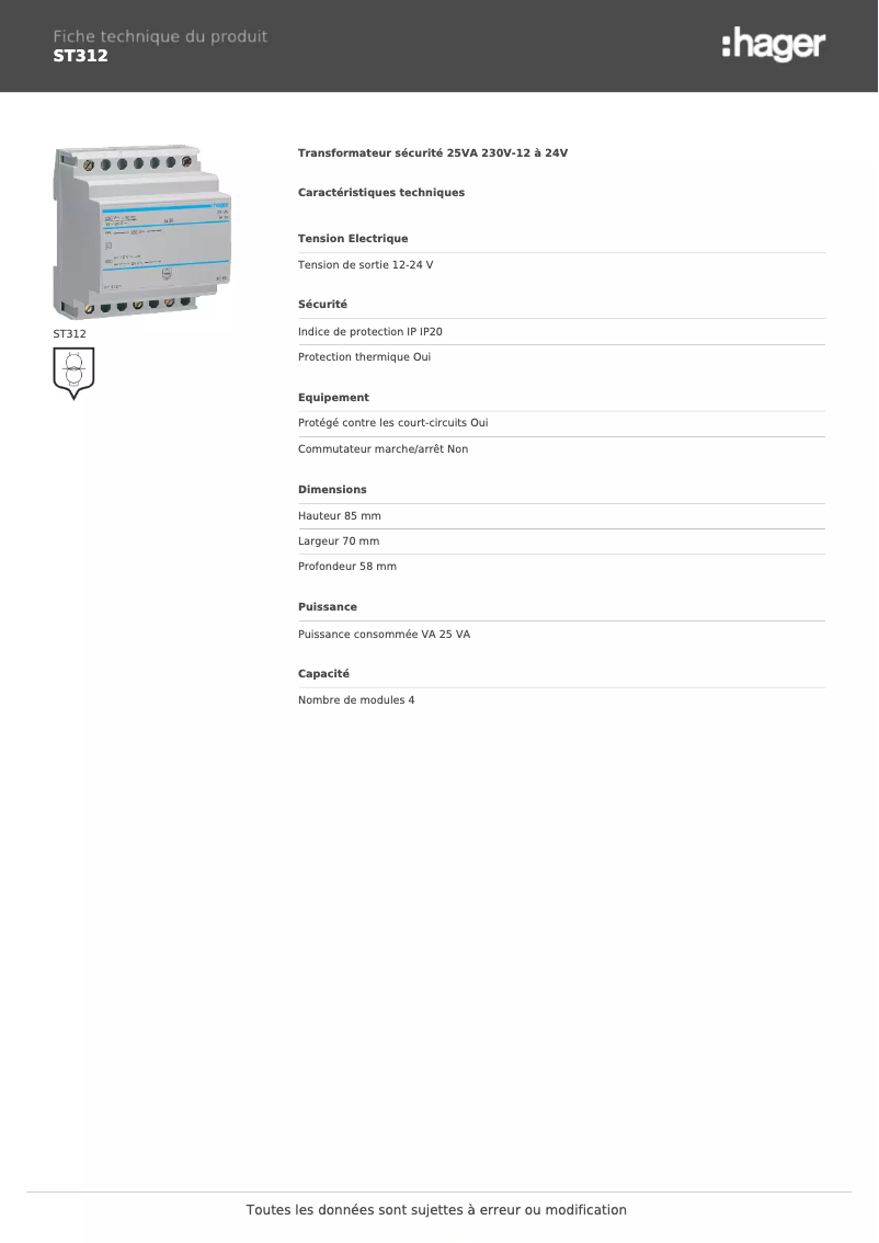 First page image of the manual for ST312