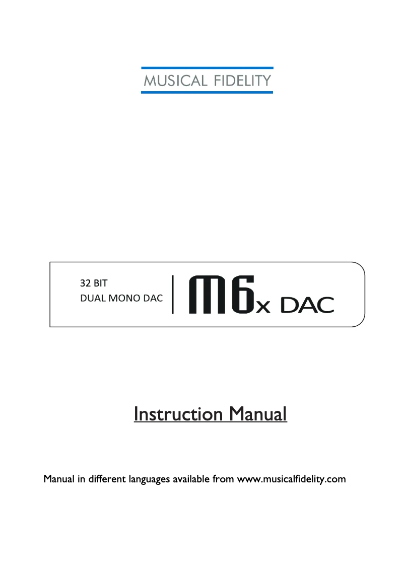 First page image of the manual for M6x DAC