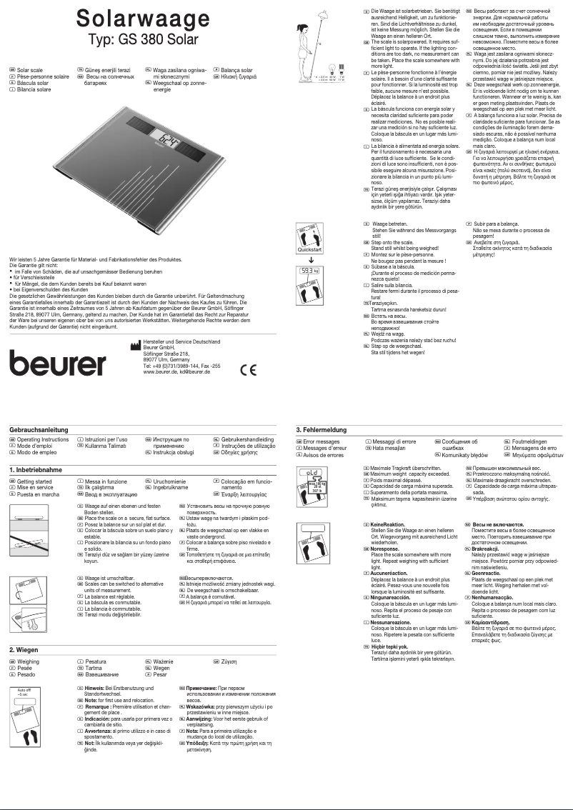 First page image of the manual for GS 380