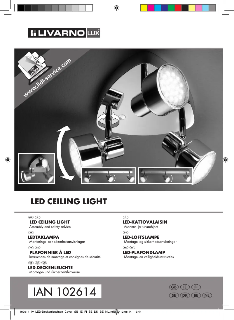 First page image of the manual for IAN 102614