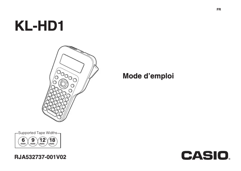 Page 1 of the manual User Manual Casio KL-HD1
