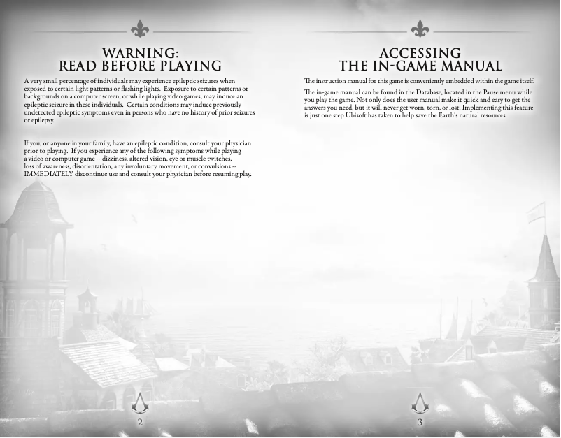 Page 1 de la notice Manuel utilisateur Ubisoft Assassin's Creed: Liberation HD