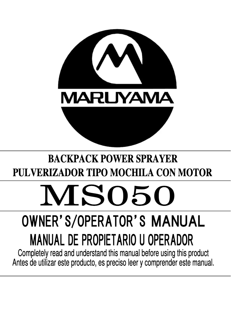 Page 1 of the manual User Manual Maruyama MS050