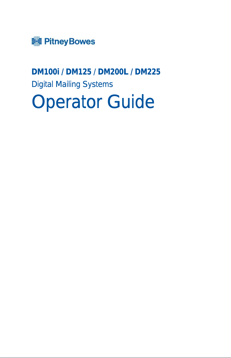 Page 1 of the manual User Manual Pitney Bowes DM200L