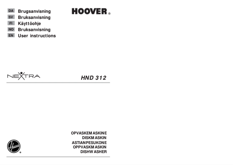 Page 1 of the manual User Manual Hoover HND 312-86S