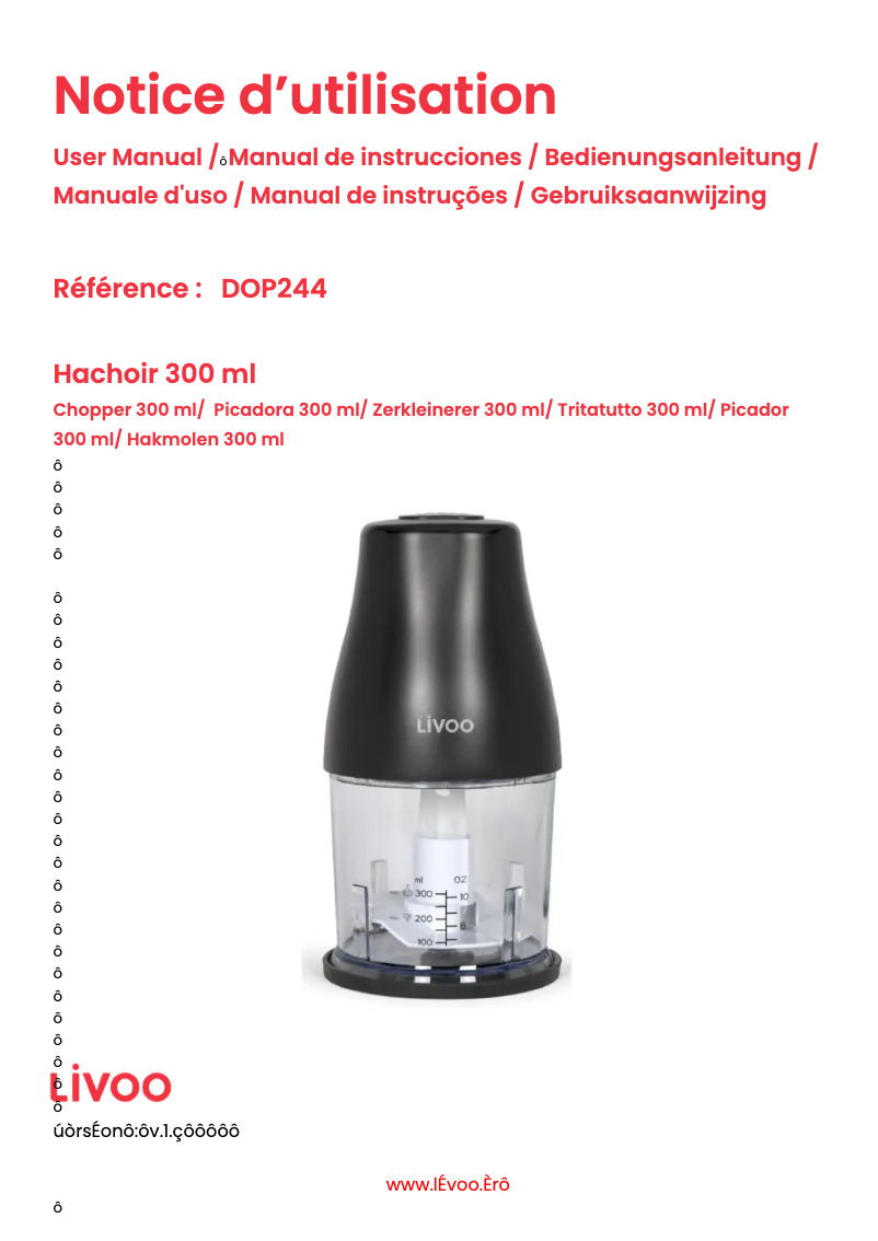 Page 1 of the manual User Manual Livoo DOP244