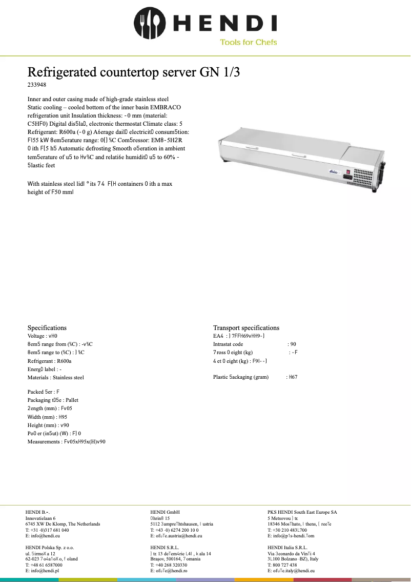 Page 1 of the manual Technical Sheet Arktic 233948