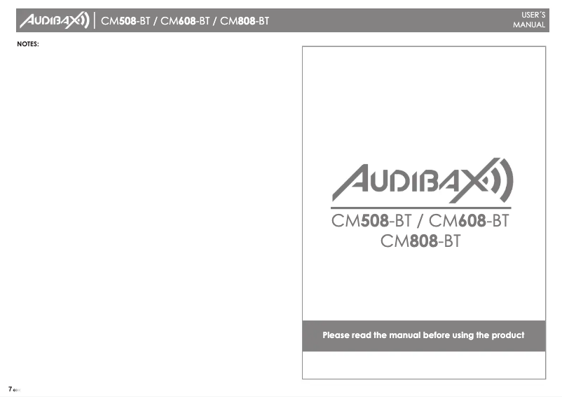 First page image of the manual for CM808-BT