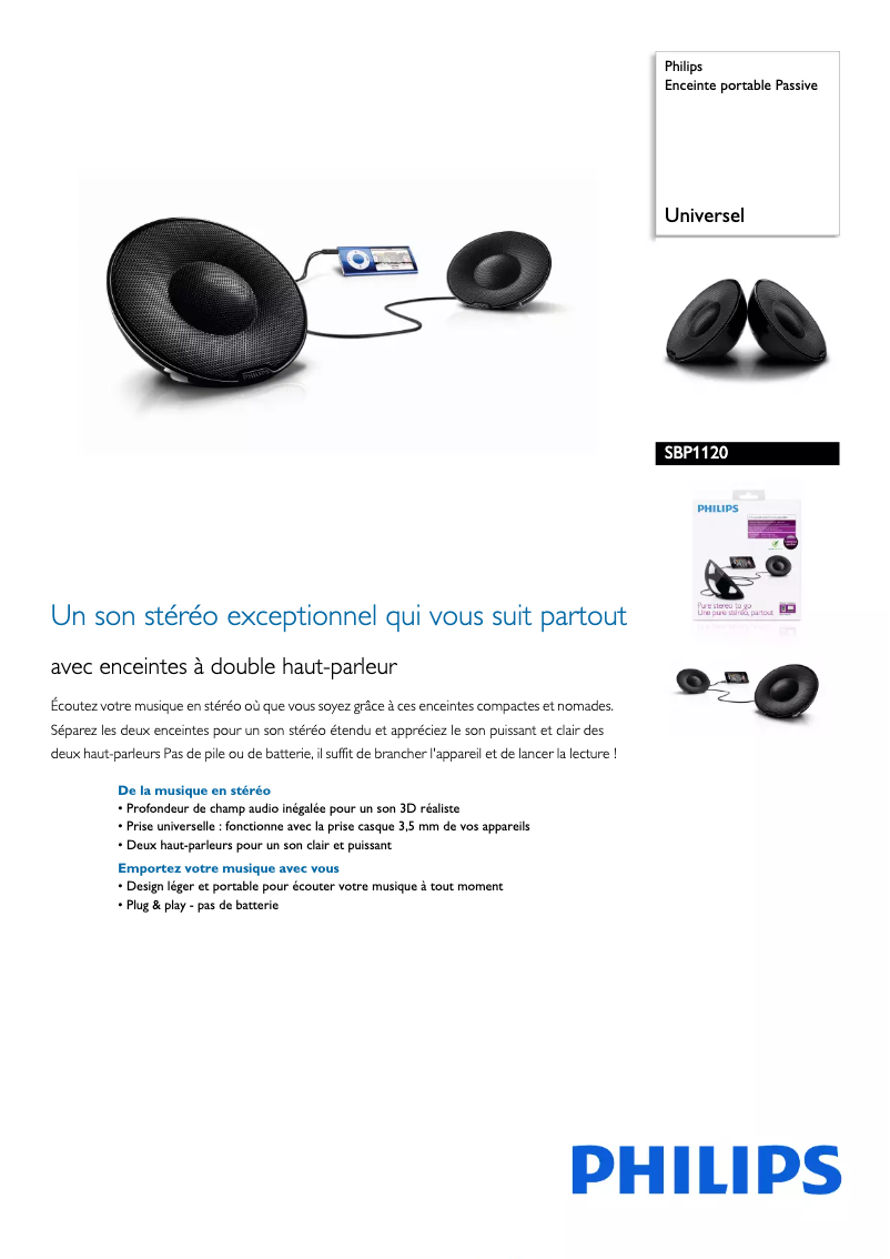 First page image of the manual for SBP1120