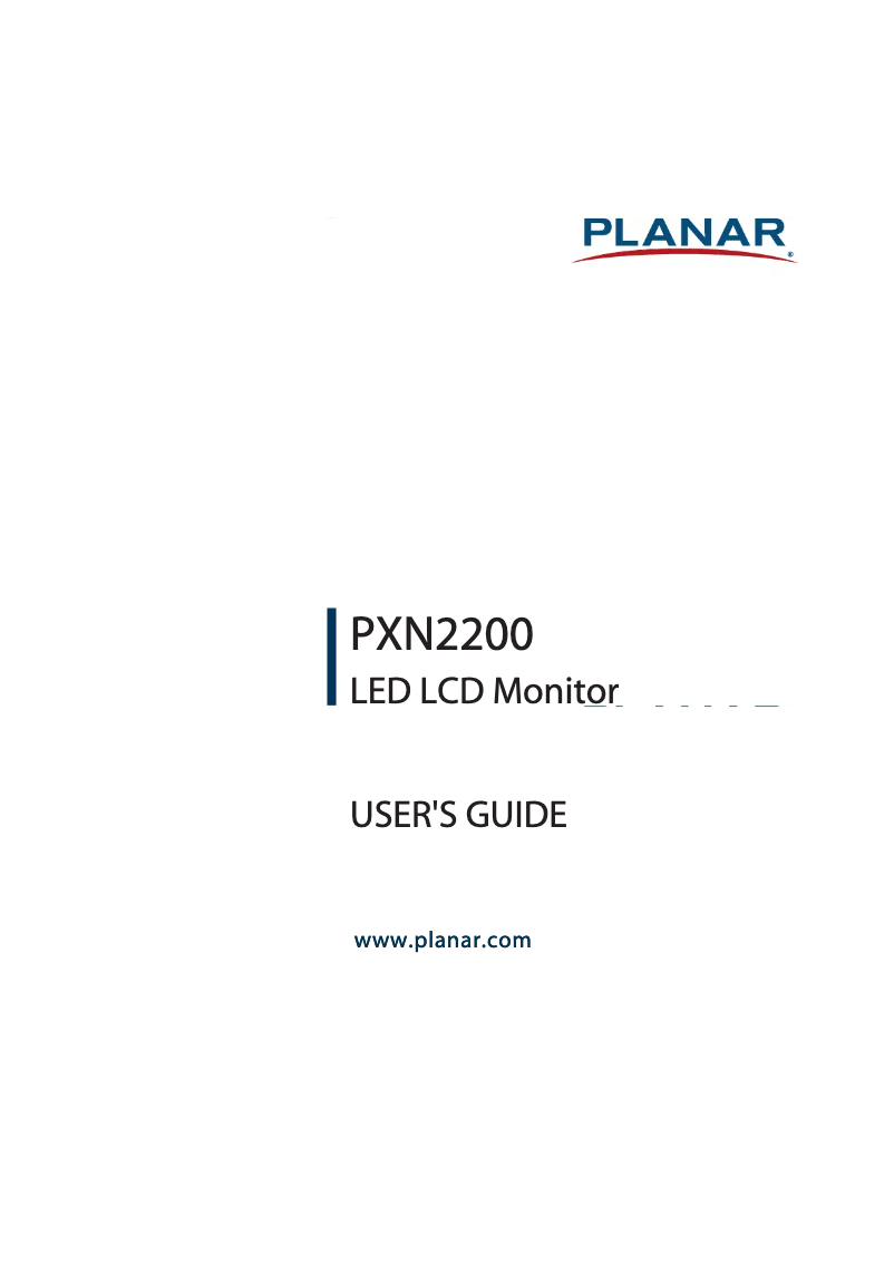 Page 1 of the manual User Manual Planar PXN2200