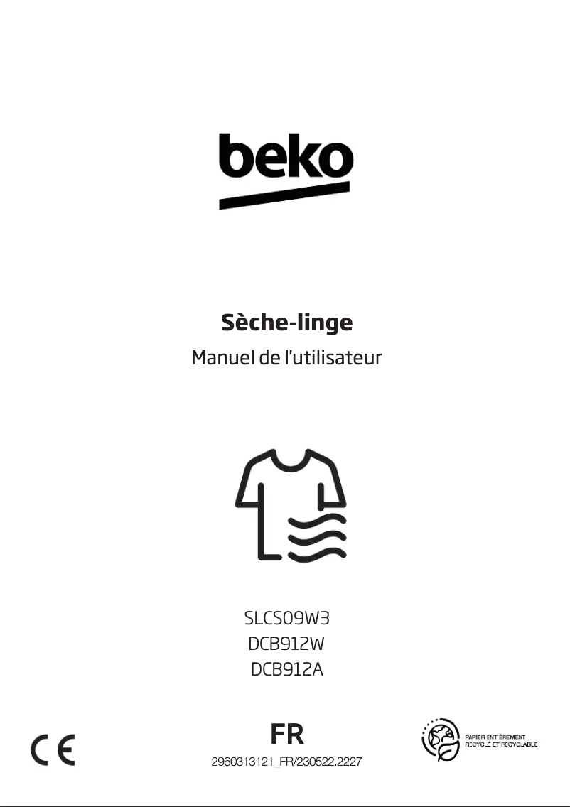 Page 1 of the manual User Manual Beko DCB912A