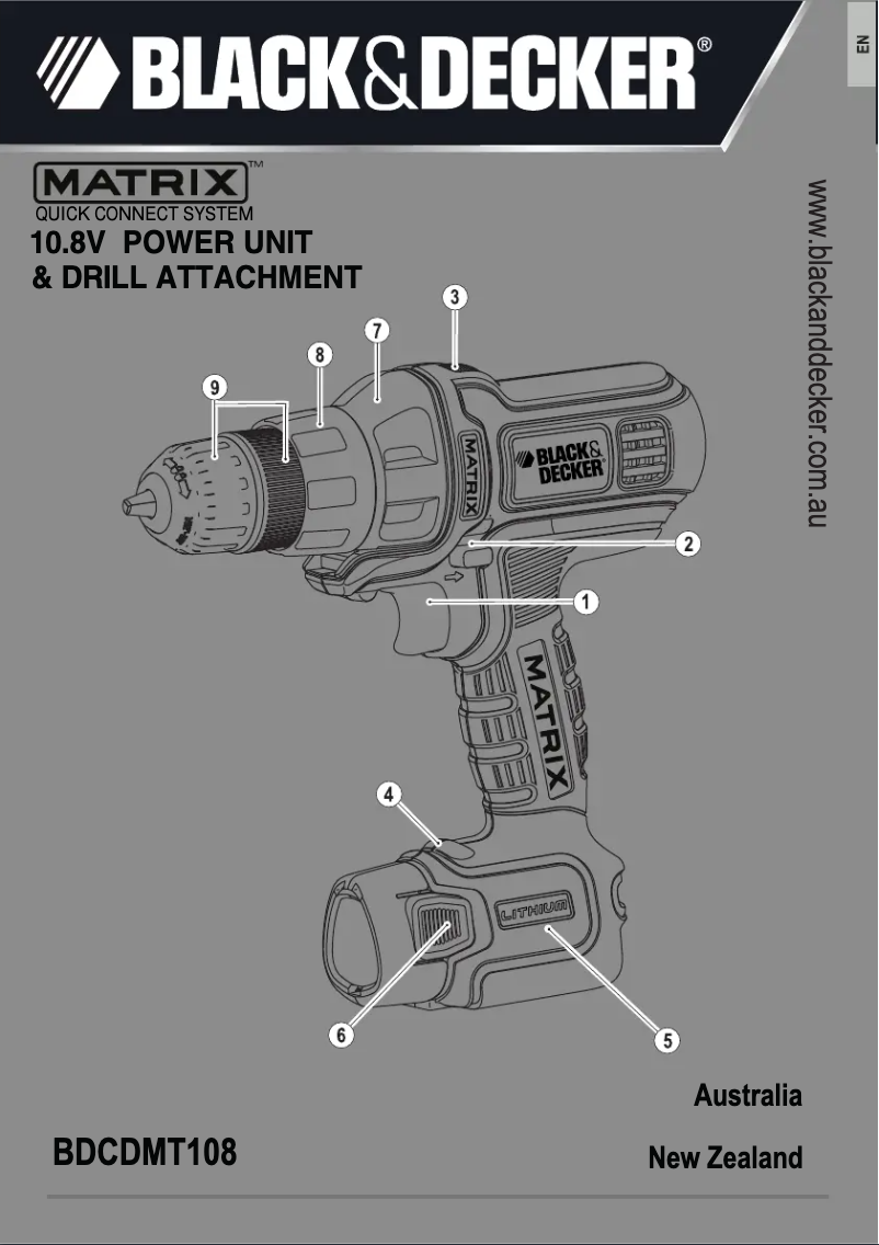 Page 1 of the manual User Manual Black & Decker BDCDMT108