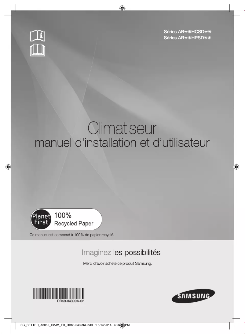 Page 1 of the manual User Manual Samsung AR18HCSDGWK