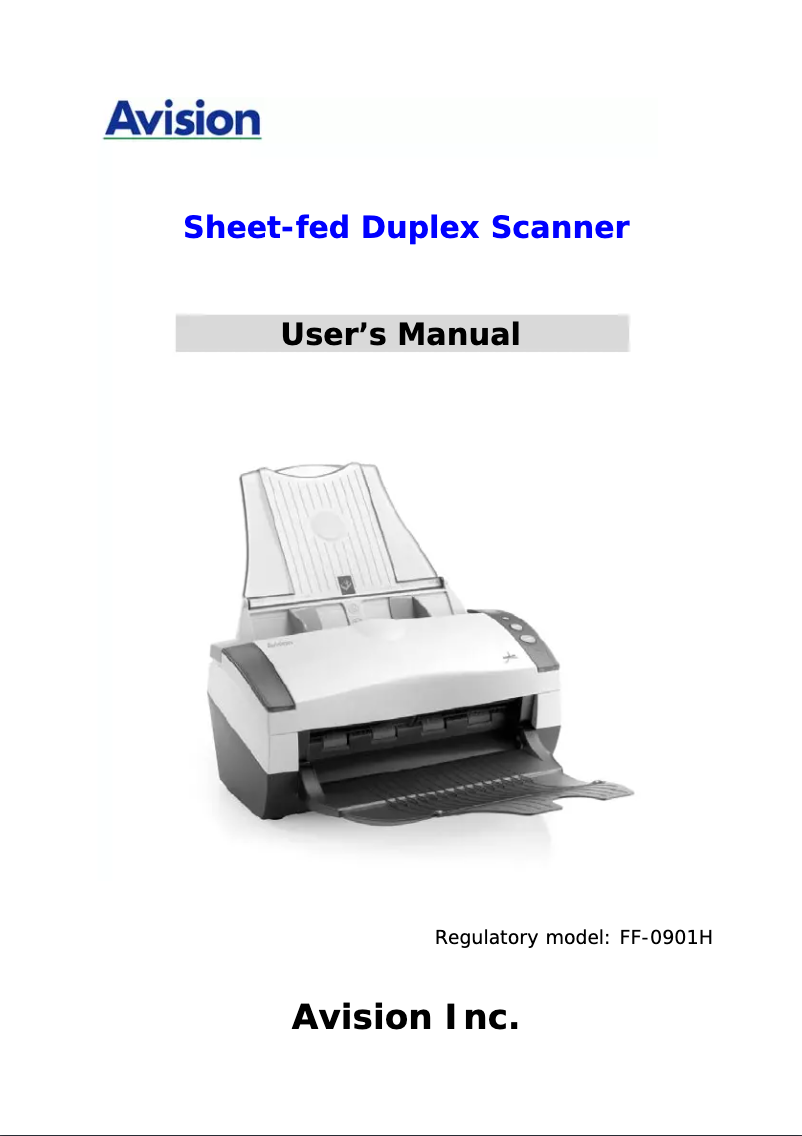 Page 1 of the manual User Manual Avision AV220D2+