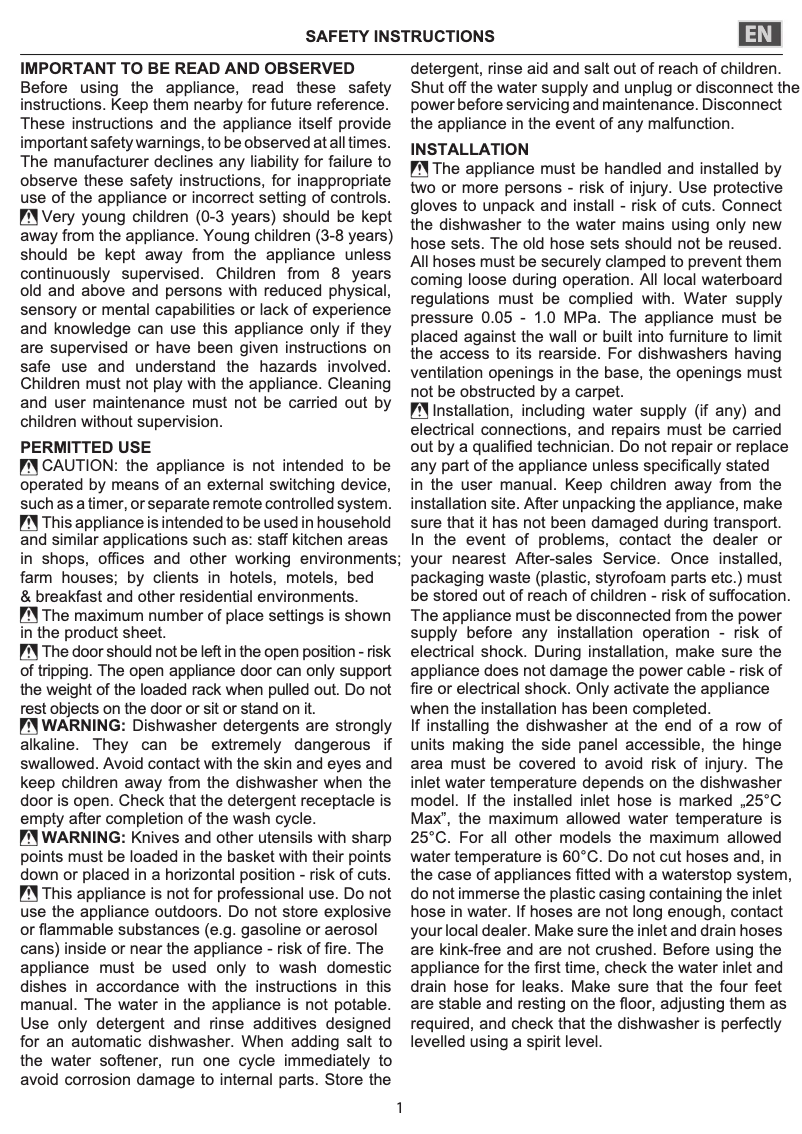 First page image of the manual for WFC 3C33 F X