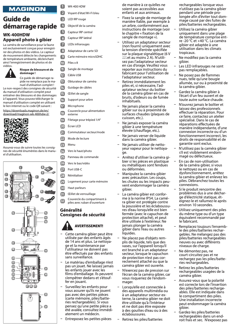 Page 1 of the manual Quick Start Guide Maginon WK-400 HDW