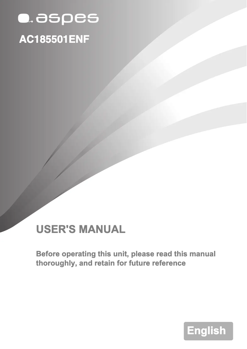 Page 1 of the manual User Manual Aspes AC185501ENF