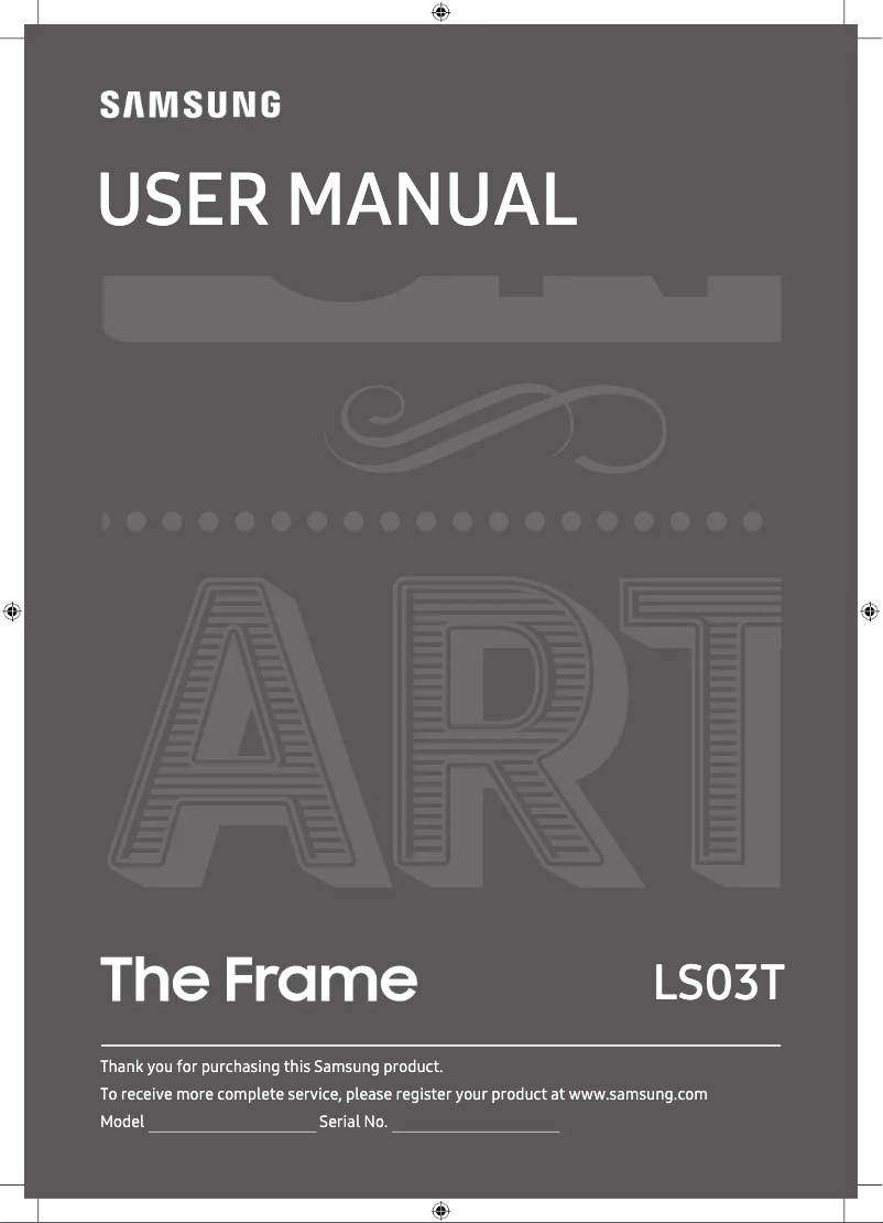 Page 1 of the manual User Manual Samsung The Frame QE43LS03TA