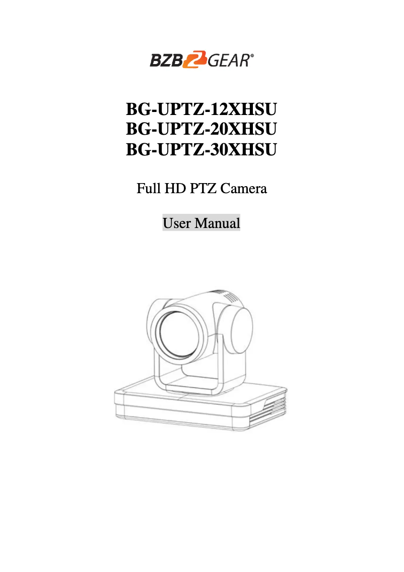 Image de la première page du manuel de l'appareil BG-UPTZ-12XHSU
