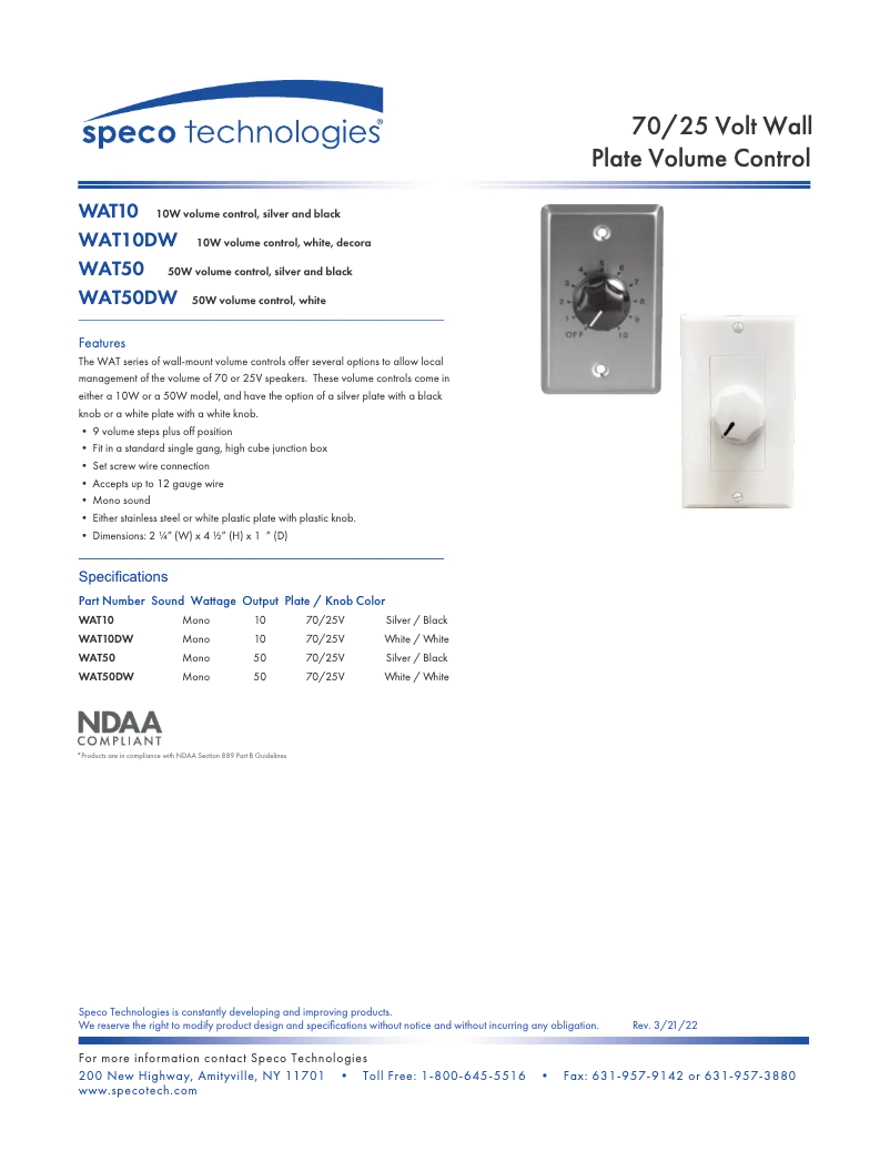 First page image of the manual for WAT10