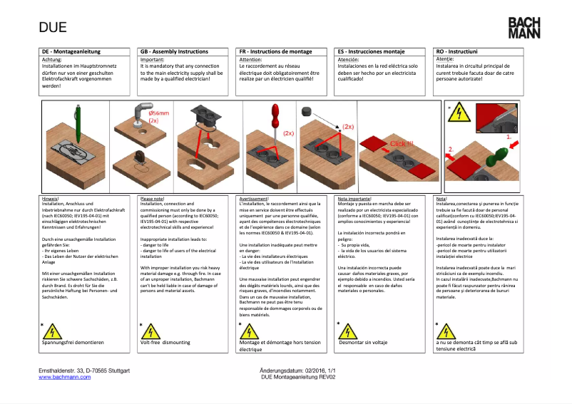 First page image of the manual for DUE