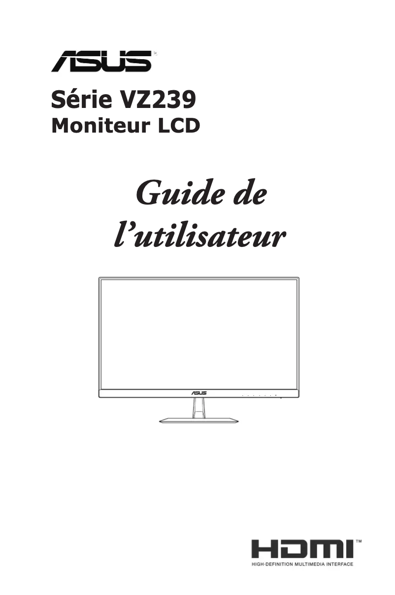 Page 1 of the manual User Manual Asus VZ239H-W