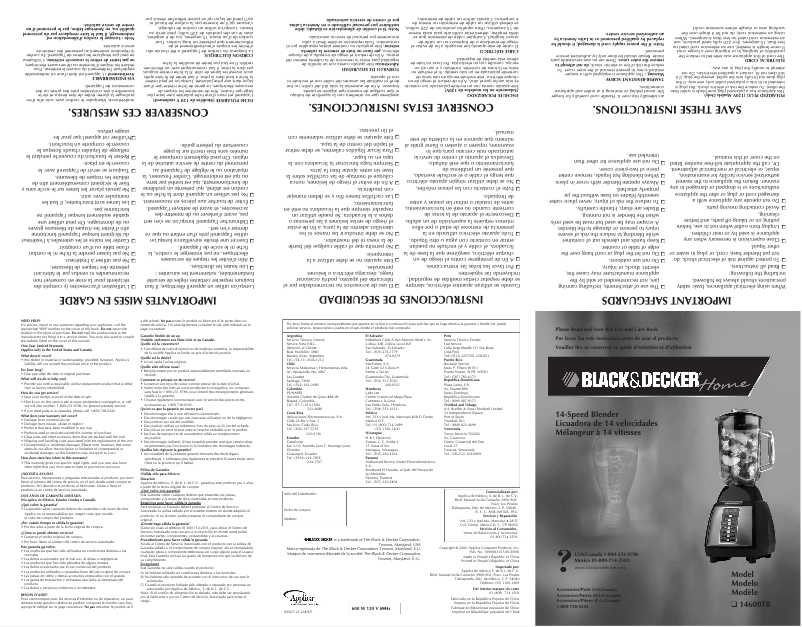 First page image of the manual for BLP14600TB